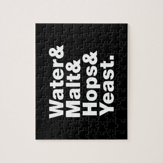 Bier = Water, mout, hop en gist. Legpuzzel (Verticaal)