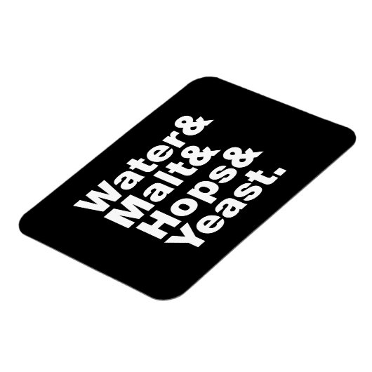 Bier = Water, mout, hop en gist. Magneet (Linkerzijde)