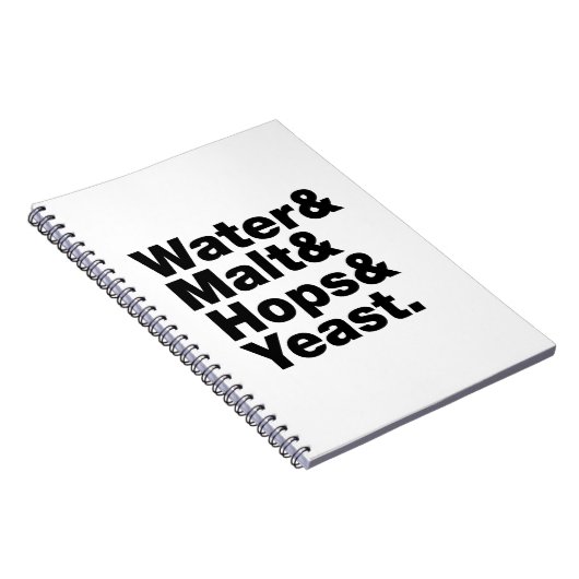 Bier = Water, mout, hop en gist. Notitieboek (Rechterzijde)