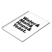 Bier = Water, mout, hop en gist. Notitieboek (Linkerzijde)