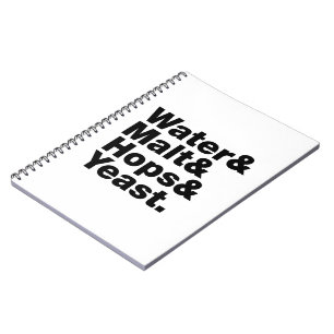 Bier = Water, mout, hop en gist. Notitieboek