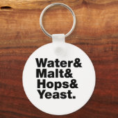 Bier = Water, mout, hop en gist. Sleutelhanger (Voorkant)