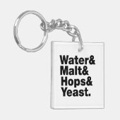 Bier = Water, mout, hop en gist. Sleutelhanger (Voorkant Links)