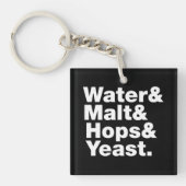 Bier = Water, mout, hop en gist. Sleutelhanger (Voorkant)