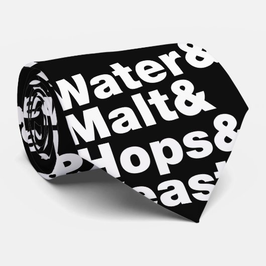 Bier = Water, mout, hop en gist. Stropdas (Opgerold)