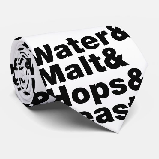 Bier = Water, mout, hop en gist. Stropdas (Opgerold)