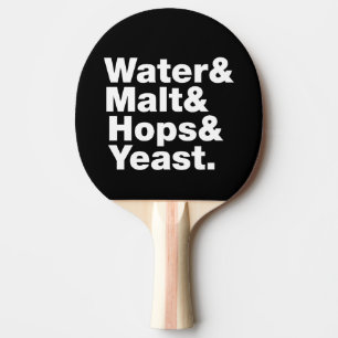 Bier = Water, mout, hop en gist. Tafeltennisbatje