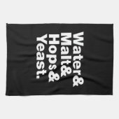 Bier = Water, mout, hop en gist. Theedoek (Horizontaal)