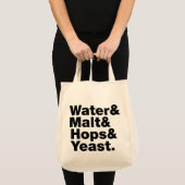 Bier = Water, mout, hop en gist. Tote Bag (Voorkant (product))