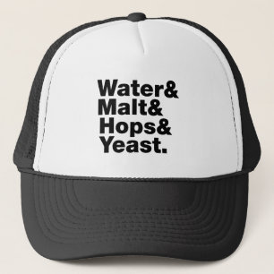 Bier = Water, mout, hop en gist. Trucker Pet