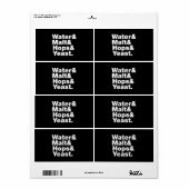 Bier = Water & Mout & Hop & Gist. Etiket (Full Sheet)