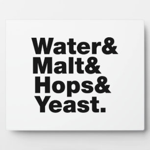 Bier = Water & Mout & Hop & Gist. Fotoplaat