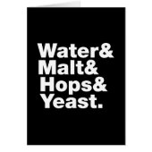 Bier = Water & Mout & Hop & Gist. Kaart (Voorkant)