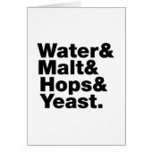 Bier = Water & Mout & Hop & Gist. Kaart (Voorkant)