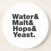 Bier = Water & Mout & Hop & Gist. Zandsteen Onderzetter (Voorkant)