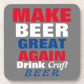 Bier weer geweldig maken - Rood wit blauw Bier Onderzetter (Voorkant)