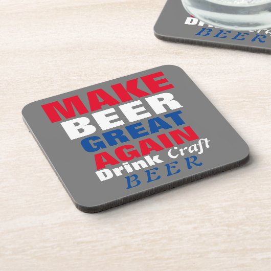 Bier weer geweldig maken - Rood wit blauw Onderzetter (Linkerzijde)