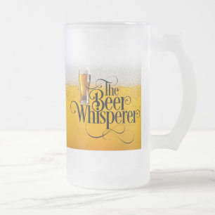 Bier Whisperer Frosted Glass Beer Mok