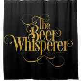 Bier Whisperer (goud) Douchegordijn (Voorkant)