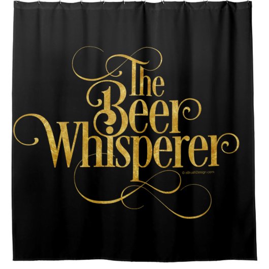 Bier Whisperer (goud) Douchegordijn (Voorkant)