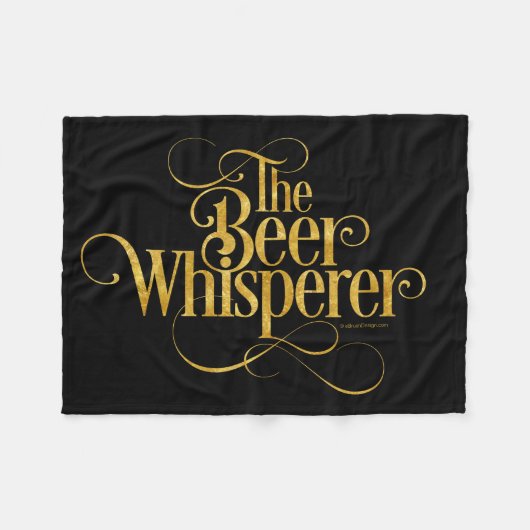 Bier Whisperer (goud) Fleece Deken (Voorkant (Horizontaal))