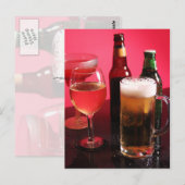Bier, wijn en margarita briefkaart (Voorkant / Achterkant)
