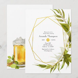 Bier Willow Groen en Goud Geometrische Bruidsdiner Kaart