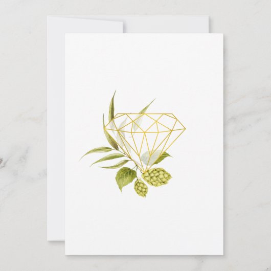 Bier Willow groen en goud Save The Date (Achterkant)