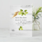 Bier Willow groen en goud Save The Date (Staand voorkant)