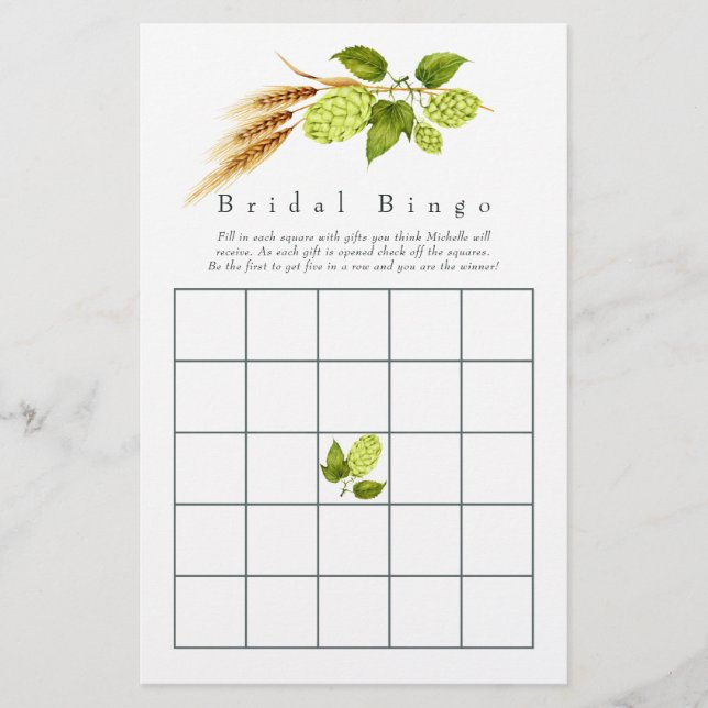 Bier Willow Groene Gouden Geometrische Bruiloft Bi (Voorkant)