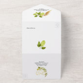 Bier Willow Groene Gouden Geometrische Trouw All In One Uitnodiging (Buitenkant)