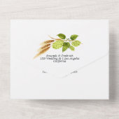 Bier Willow Groene Gouden Geometrische Trouw All In One Uitnodiging (Achterkant)