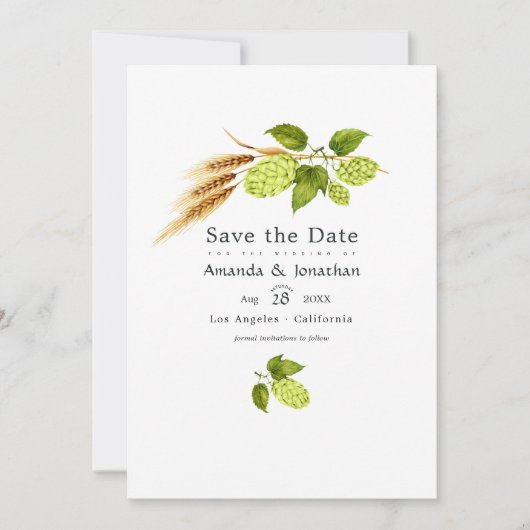 Bier Willow Groenery en Goud Save The Date (Voorkant)