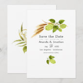 Bier Willow Groenery en Goud Save The Date (Voorkant / Achterkant)