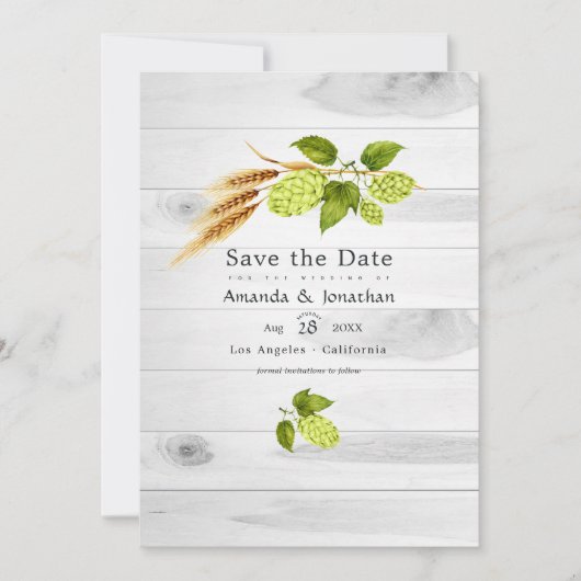 Bier Willow Groenery en Goud Save The Date (Voorkant)