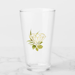Bier Willow Groenery en Gouden Geometrische Diaman Glas