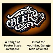 BIER - Wit op Bruin Poster