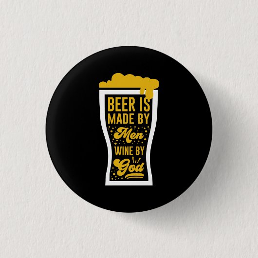 Bier wordt gemaakt door Mannen Ronde Button 3,2 Cm (Voorkant)