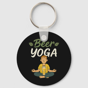 Bier Yoga Feest Crew Grafisch Voor Yoga En Bierlie Sleutelhanger