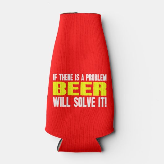 Bier zal het oplossen - fles koeler (Voorkant)
