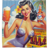  Bier Zomer Pin Up Douchegordijn (Voorkant)