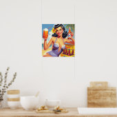 Bier Zomer Pin Up Poster (Keuken)