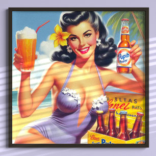 Bier Zomer Pin Up Poster