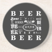 Bier- zwart-wit collage zandsteen onderzetter (Voorkant)