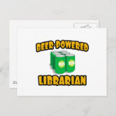 bieraangedreven bibliothecaris briefkaart (Voorkant / Achterkant)