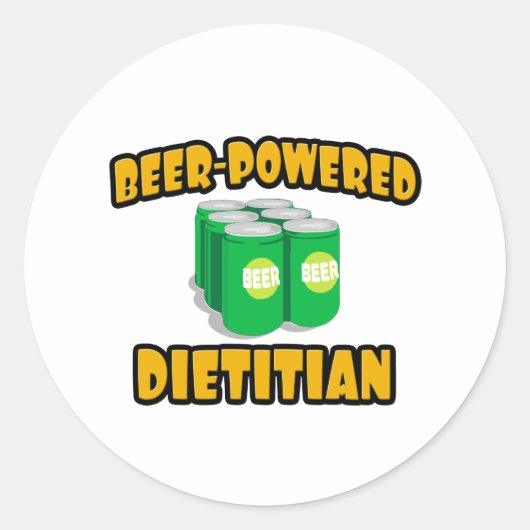 bieraangedreven diëtist ronde sticker (Voorkant)