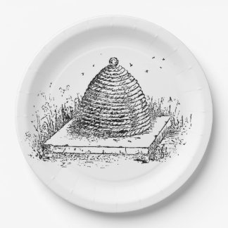 Bierbakkerszwarte en witte  tekening papieren bordje