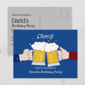 bierberen, kauwen, volwassen verjaardag uitnodiging briefkaart (Voorkant / Achterkant)