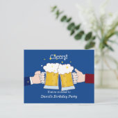 bierberen, kauwen, volwassen verjaardag uitnodiging briefkaart (Staand voorkant)