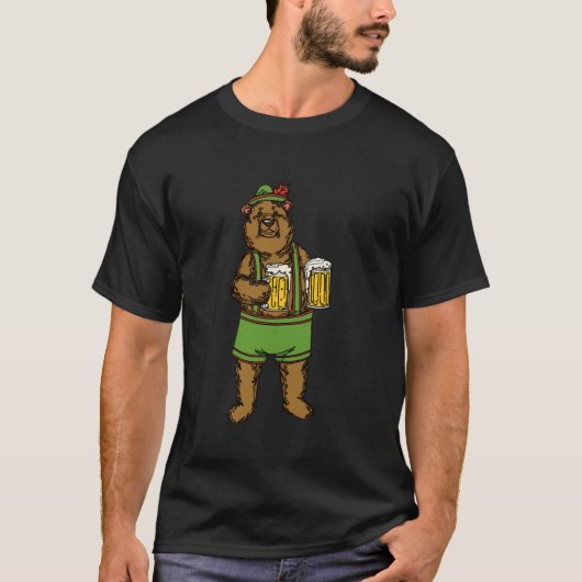 Bierbier stripfiguur met bieren Grappig Beer T-shirt (Voorkant)